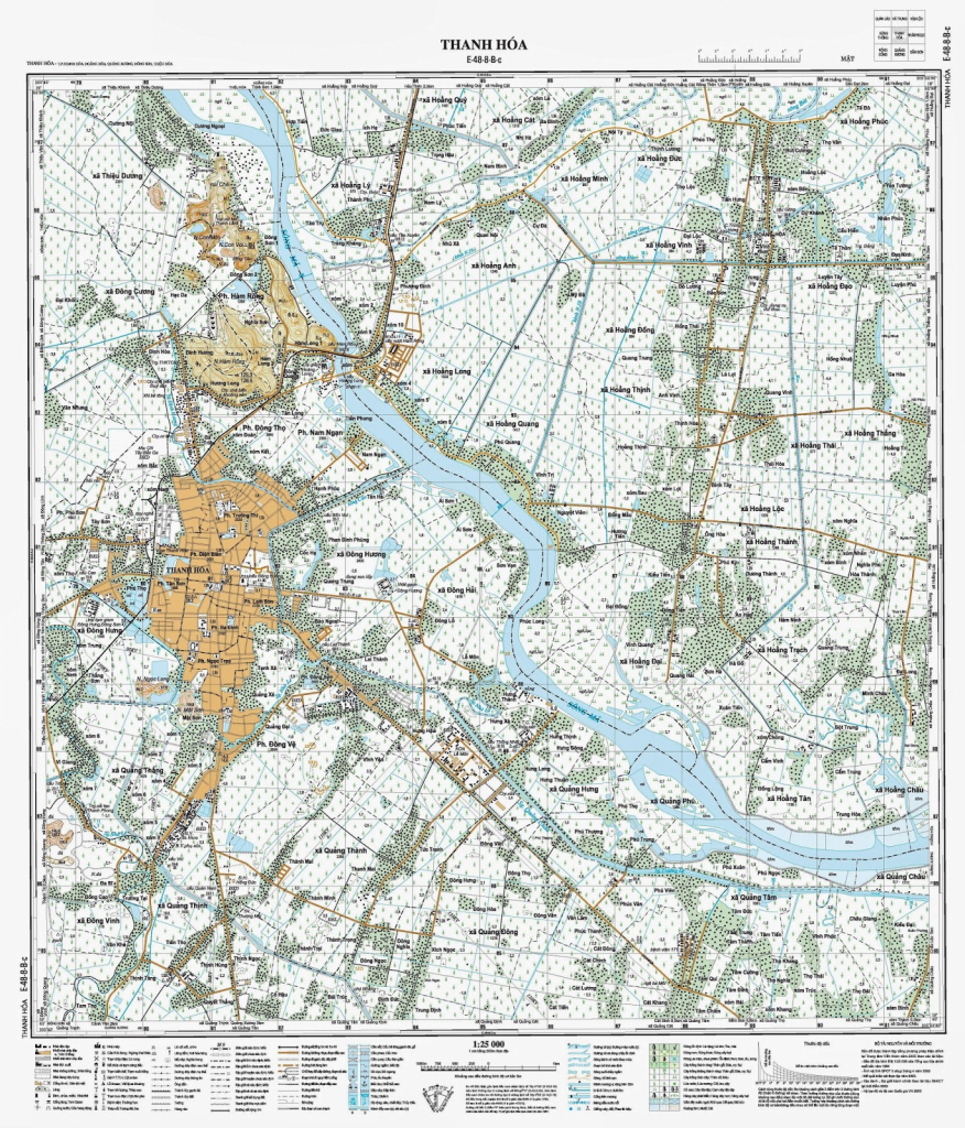 Bản đồ thể hiện địa hình tỉnh Thanh Hóa