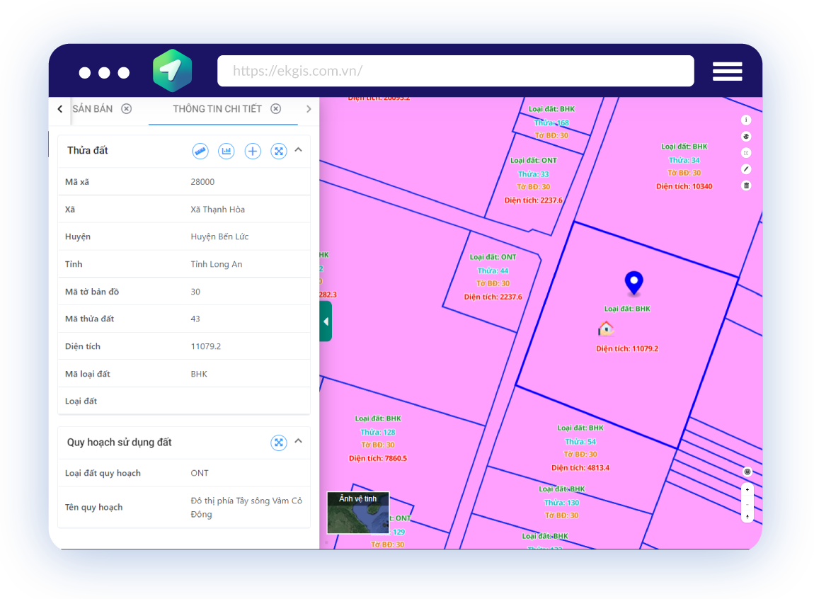 Ứng dụng eKMap trong Quản lý Đất đai