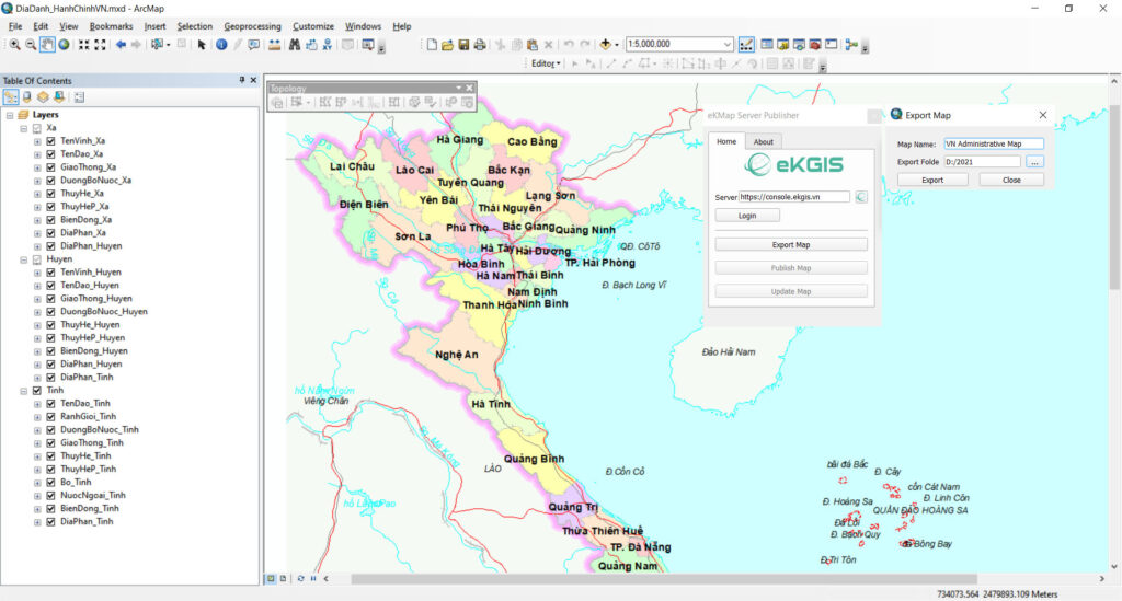 Bản đồ phần mềm GIS Server