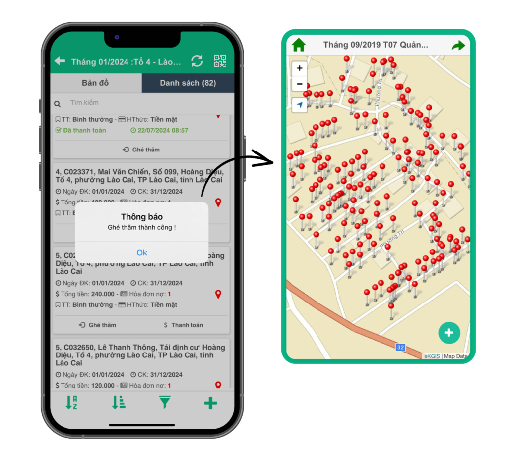 Ứng dụng trên mobile (ảnh: eKMap)