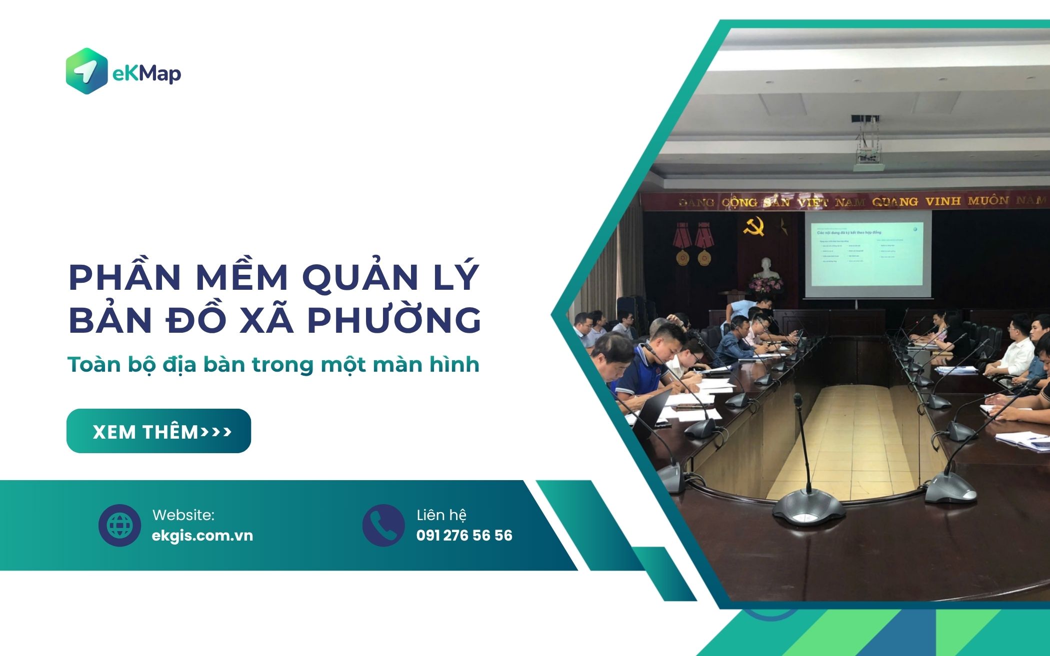 Phần mềm Quản lý bản đồ xã phường eKMap Solutions