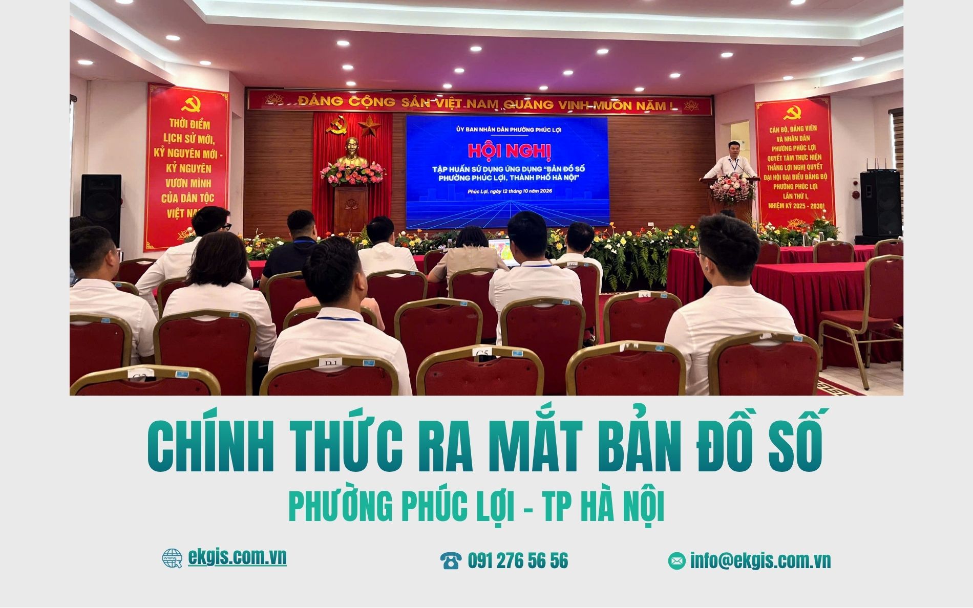Phường Phúc Lợi ứng dụng Bản đồ số eKMap trong quản lý địa bàn và chuyển đổi số.