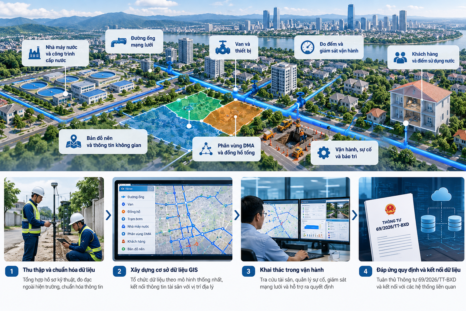 Quản trị mạng lưới cấp nước bằng GIS